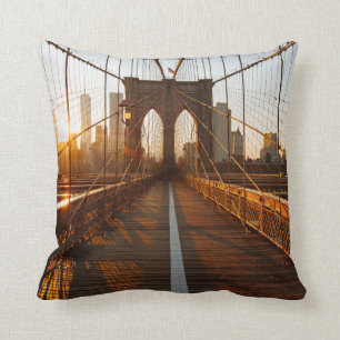 New York City Brooklyn Bridge Sunrise Kissen