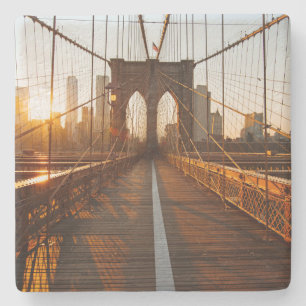 New York City Brooklyn Bridge Sunrise Steinuntersetzer