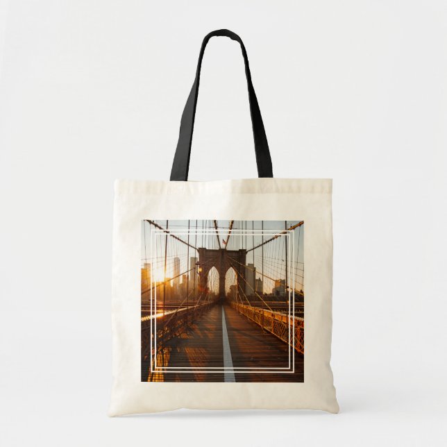New York City Brooklyn Bridge Sunrise Tragetasche (Vorne)
