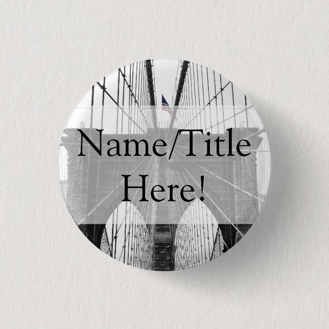 New York City Brooklyn Bridge Wedding Button (Vorderseite)
