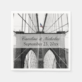 New York City Brooklyn Bridge Wedding Serviette
