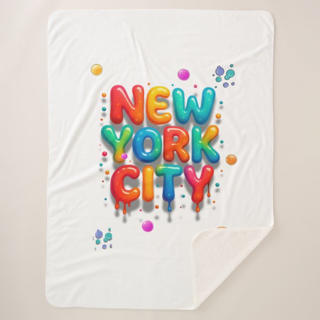 New York City Bubble Letters Sherpadecke (Vorderseite)