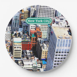 New York City bunt modern Pappteller