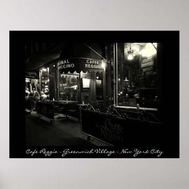 New York City - Café Reggio - Greenwich Village Poster (Vorne)