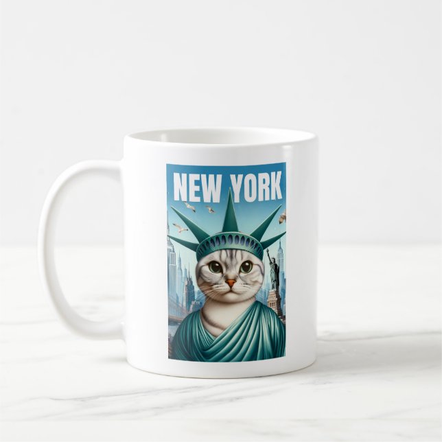 New York City Cat Statue of Liberty Tasse - Niedli (Links)