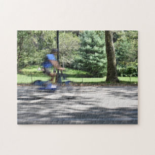 New York City Central Park Cyclist Fotografy NYC Puzzle