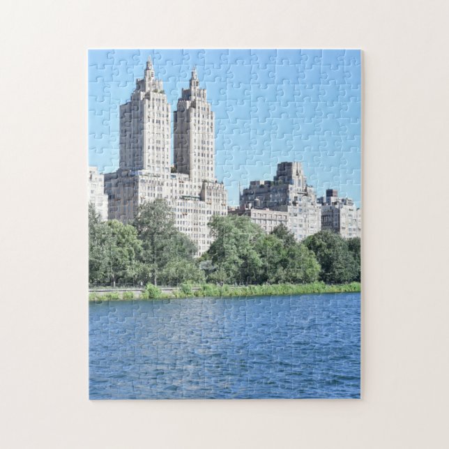 New York City Central Park Reservoir NYC Skyline Puzzle (Vertikal)