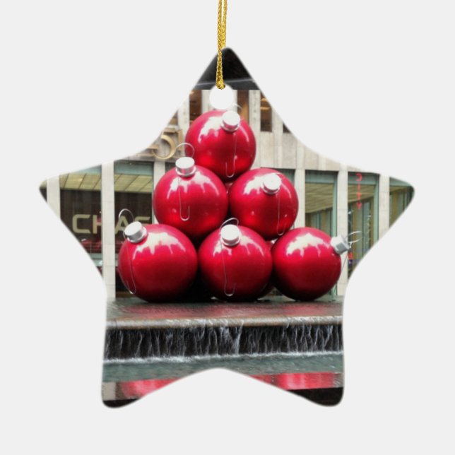 New York City Christmas Balls Rockefeller Center Keramik Ornament (Vorne)