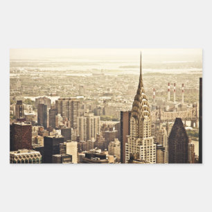 New York City - Chrysler Building Rechteckiger Aufkleber