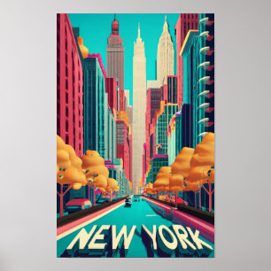 New York City, Cities of the World, Vintager Stil Poster