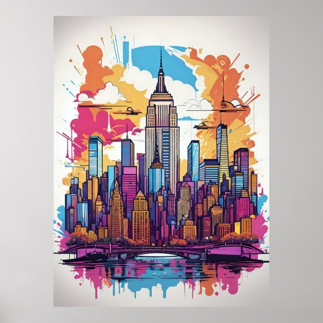 New York City City City City City Landschaft Poster (Vorne)