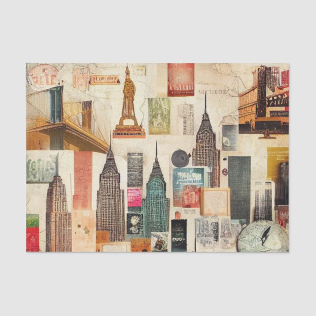 New York City City Cityscape Decoupage Tissue Pape Seidenpapier (Vorderseite)
