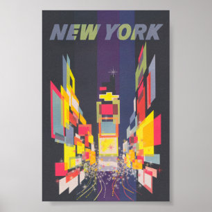 New York City Colorful Retro Poster