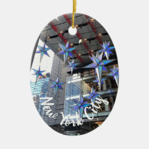 New York City Columbus Circle Christmas Stars NYC Keramik Ornament