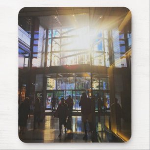 New York City Columbus Circle Shoppers Sunlight Mousepad