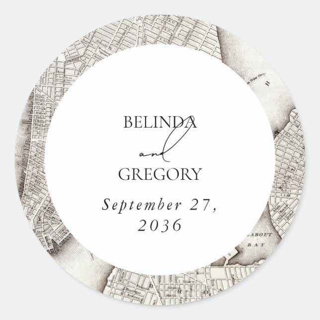 New York City Destination NYC Wedding Runder Aufkleber (Vorderseite)