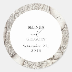 New York City Destination NYC Wedding Runder Aufkleber