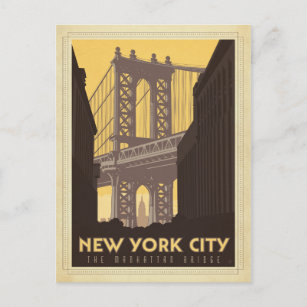 New York City   Die Manhattan-Brücke Postkarte