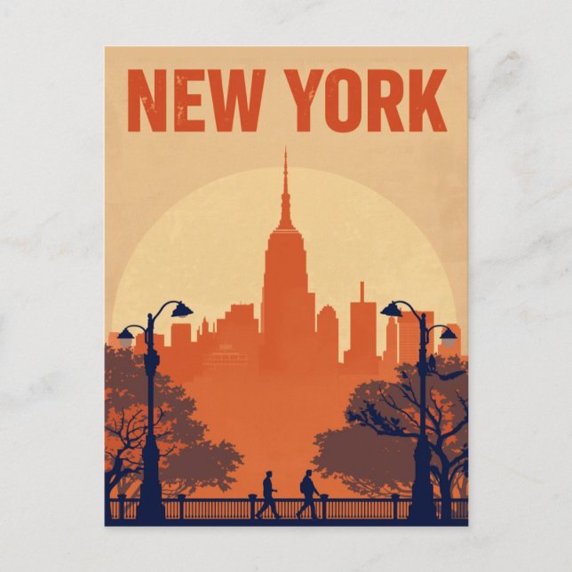 New York City Empire State Building Silhouette Postkarte (Vorderseite)