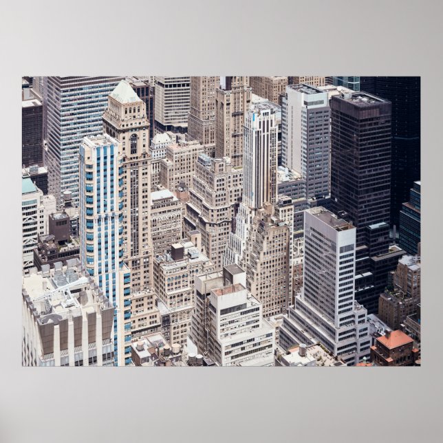 New York City facettenreiche Architektur, farbenfr Poster (Vorne)