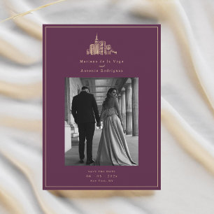 New York City Foto Hochzeit Save-the-Date-Karte Einladung