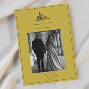 New York City Foto Hochzeit Save-the-Date-Karte Einladung