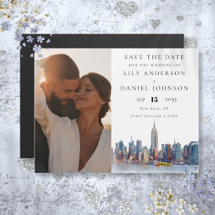 New York City Foto Hochzeit Save The Date Magneteinladung
