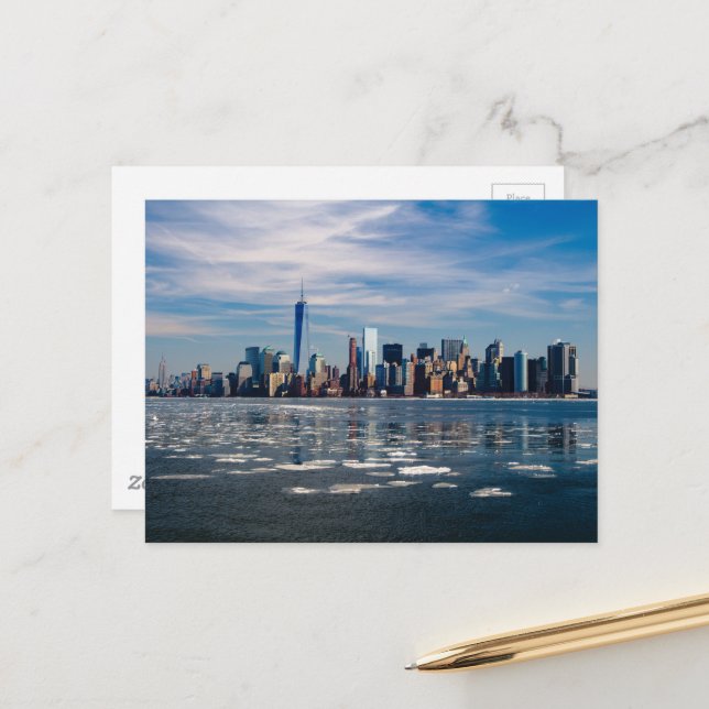 New York City Freedom Tower Skyline Postcard Postkarte (Vorderseite/Rückseite Beispiel)