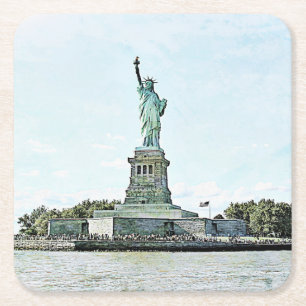 New York City - Freiheitsstatue Rechteckiger Pappuntersetzer