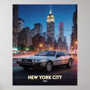 New York City futuristische Autokultur 1981 Poster