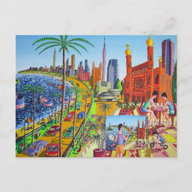 New York City Gemälde Raphael Perez Postkarte (Vorderseite)