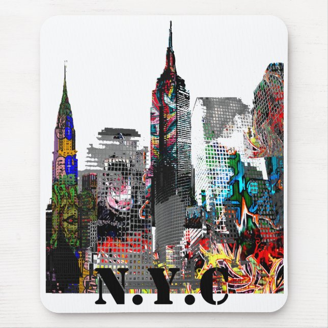 New York City Graffiti skyline Mousepad (Vorne)