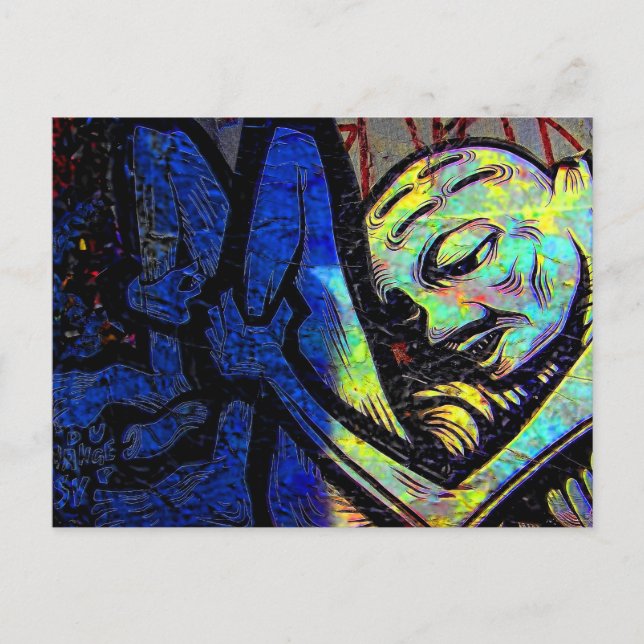 New York City Graffiti Street Foto Postkarte (Vorderseite)