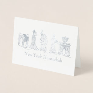New York City Hanukkah NYC Jüdischer Holiday Chanu Folienkarte