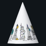 New York City Hanukkah NYC Jüdischer Holiday Chanu Partyhütchen<br><div class="desc">Die originale Brien-and-Tinte-Illustration der klassischen New Yorker Sehenswürdigkeiten und Ikonen, die für die Hanukkah-Urlaubssaison "gekleidet" sind. Ideal für alle, die in oder Lieben NYC lebt! Sehen Sie nicht, wonach Sie suchen? Brauchen Sie Hilfe bei der Anpassung? Klicken Sie auf "rebeccaheartsny" (obere rechte Ecke) und dann auf "Kontakt mit diesem Designer",...</div>