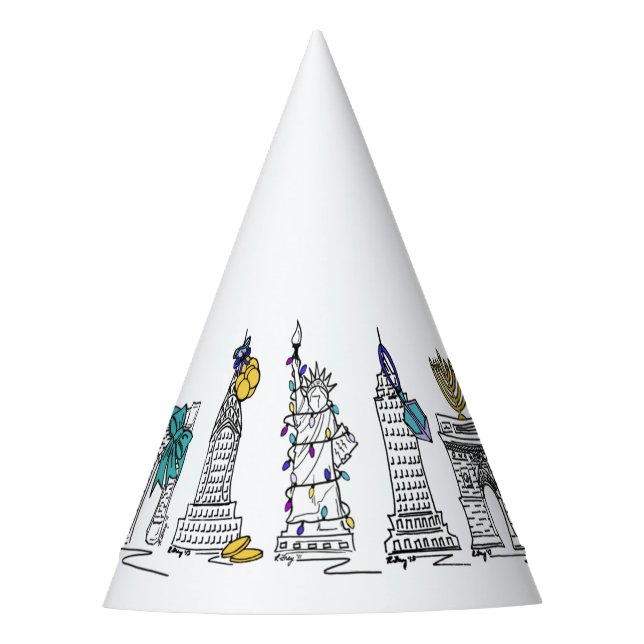 New York City Hanukkah NYC Jüdischer Holiday Chanu Partyhütchen (Vorderseite)