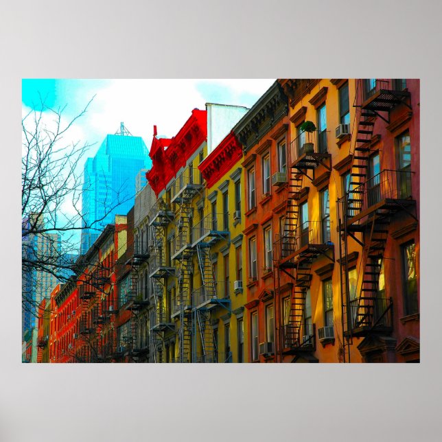 New York City "Hell's Kitchen District Street" Poster (Vorne)