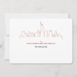 New York City Holiday Skyline Feiertagskarte