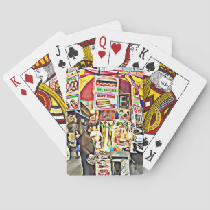 New York City Hot Dog Stand Foto Cards Spielkarten