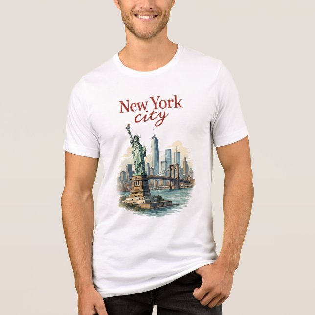 New York City – Iconic Statue & Skyline Shirt (Vorderseite)