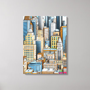 New York City Illustration Leinwanddruck