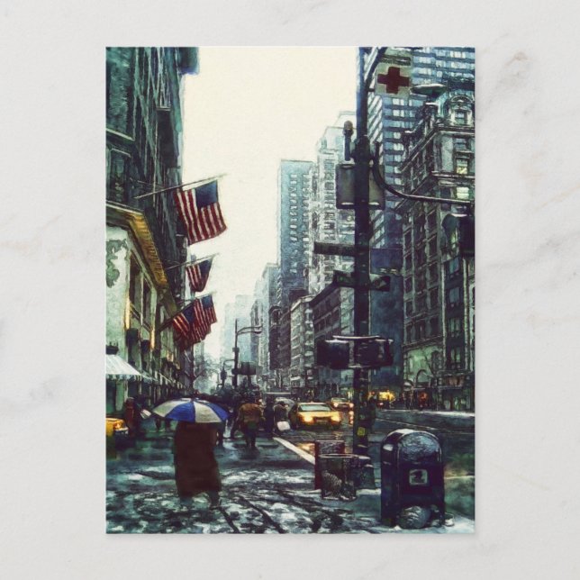 New York City im Winter Postkarte (Vorderseite)