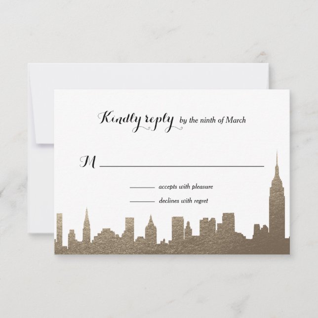 New York City Imitats Gold Rsvp Card (Vorderseite)