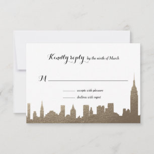 New York City Imitats Gold Rsvp Card Karte