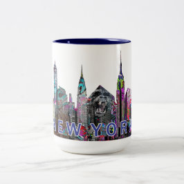 New York City in Graffiti Zwei-Tone-Tasse Zweifarbige Tasse