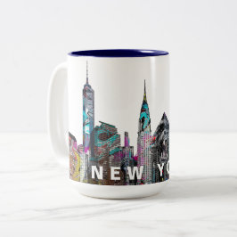 New York City in Graffiti Zweifarbige Tasse