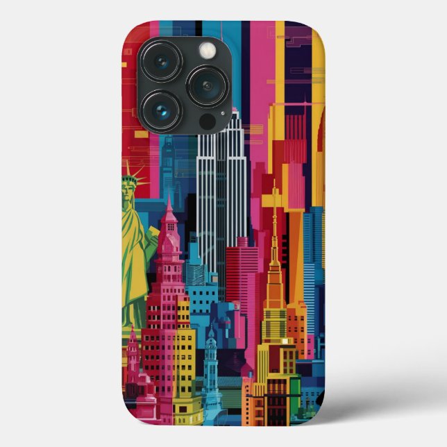 New York City in Kobras lebhaftem iPhone Case (Rückseite)
