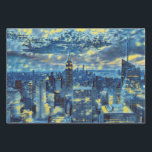 New York City in Van Gogh Starry Night Abstrakt Geschenkpapier Set<br><div class="desc">Mit dieser New Yorker Skyline,  die von Van Gogh's Starry Night inspiriert wurde,  können Sie Ihre Geschenke stilvoll zusammenstellen. Die Einrichtung ist in einem Ölgemälde in Blau- und Gelbtönen gehalten.</div>