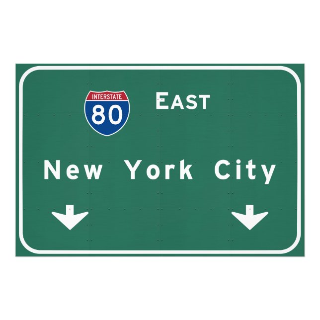 New York City Interstate Highway Freeway Road Sign Fotodruck (Vorne)