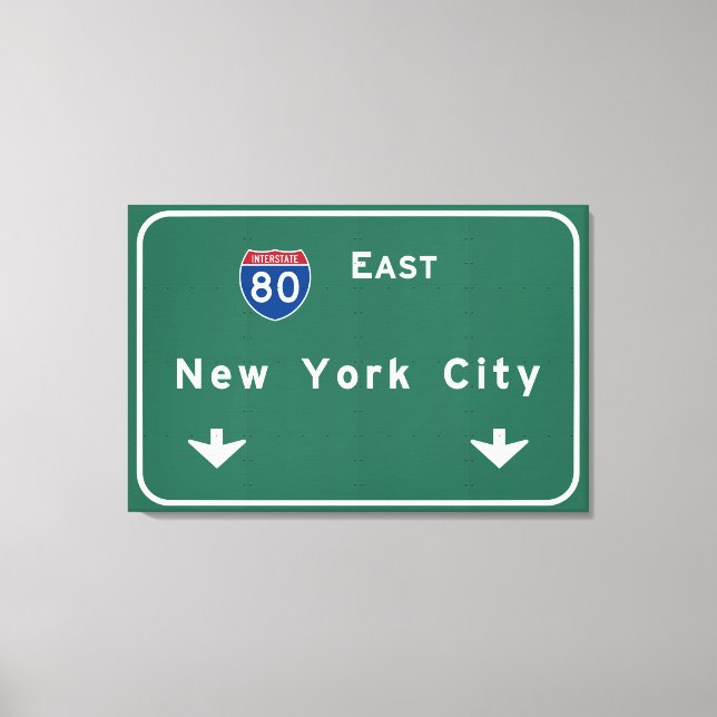 New York City Interstate Highway Freeway Road Sign Leinwanddruck (Vorderseite)